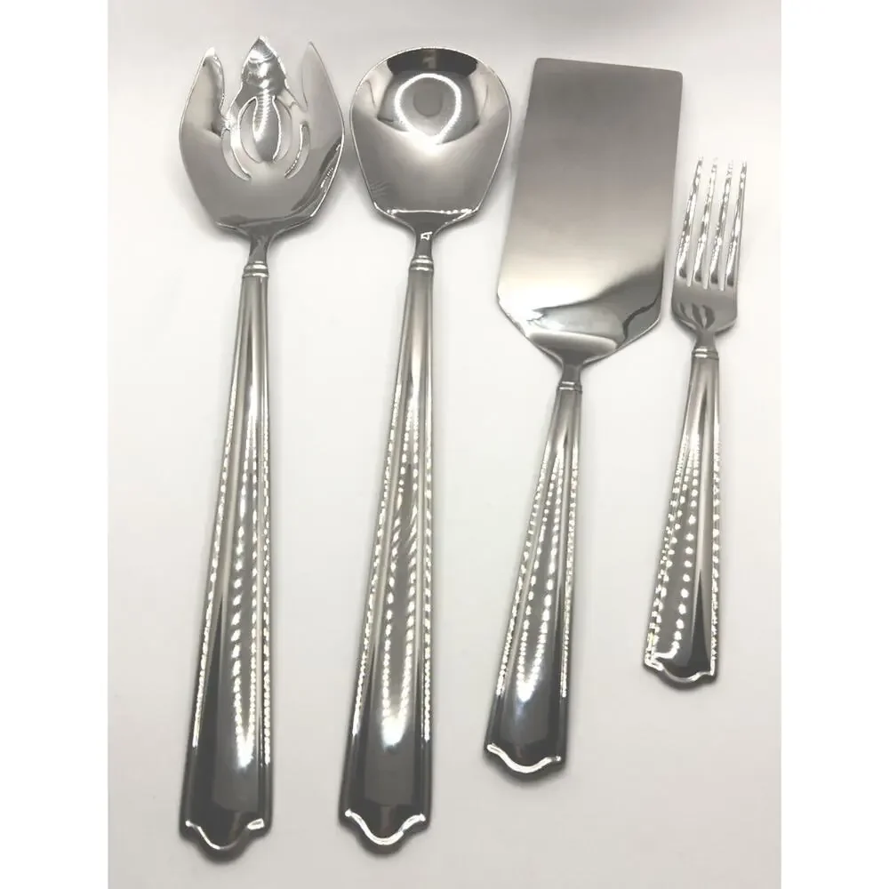 Reed & Barton Oversized 4 Piece Serving Hostess Set Stainless Flatware
